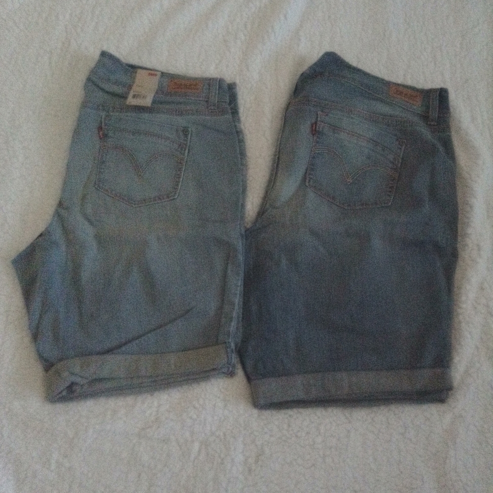 Levi's Light and Dark Blue Denim Shorts